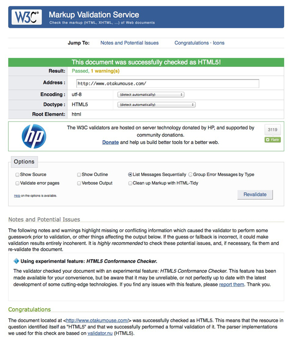 OtakuPro Is W3C Validated